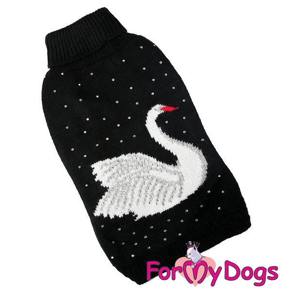 KNITTED SWEATER "SWAN", BLACK