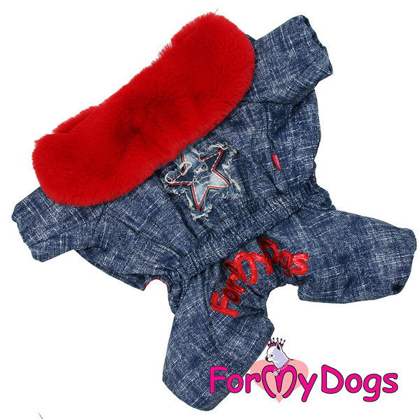 Very Warm Overall" Jeans Star" Red Fur  Female/Hündin and Very Warm Overall Jeans Star Blue Fur Male