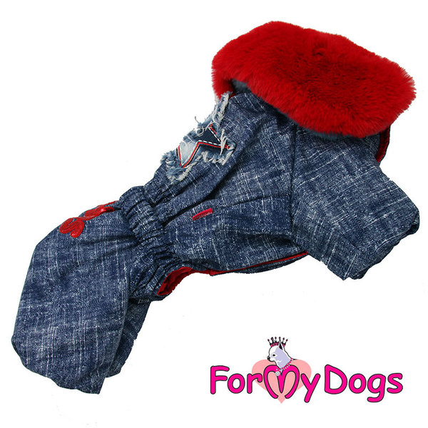 Very Warm Overall" Jeans Star" Red Fur  Female/Hündin and Very Warm Overall Jeans Star Blue Fur Male